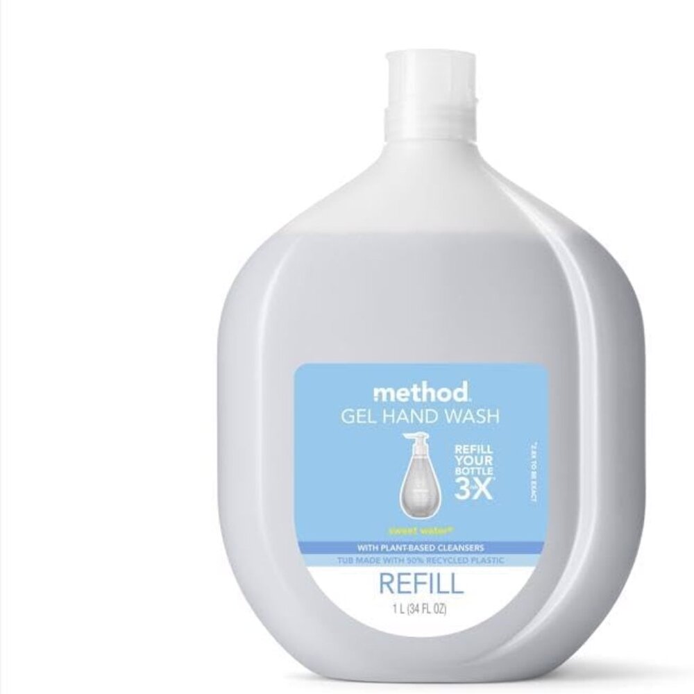 Method Gel Hand Soap, Refill, Sweet Water 34 oz